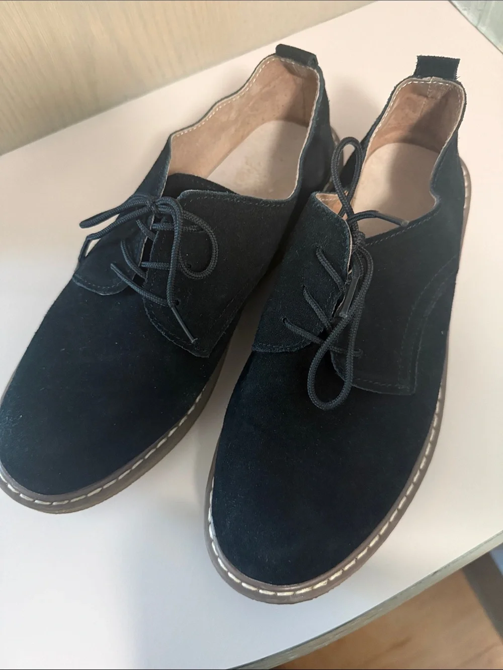 Men's Black Suede Lace-Up Shoes